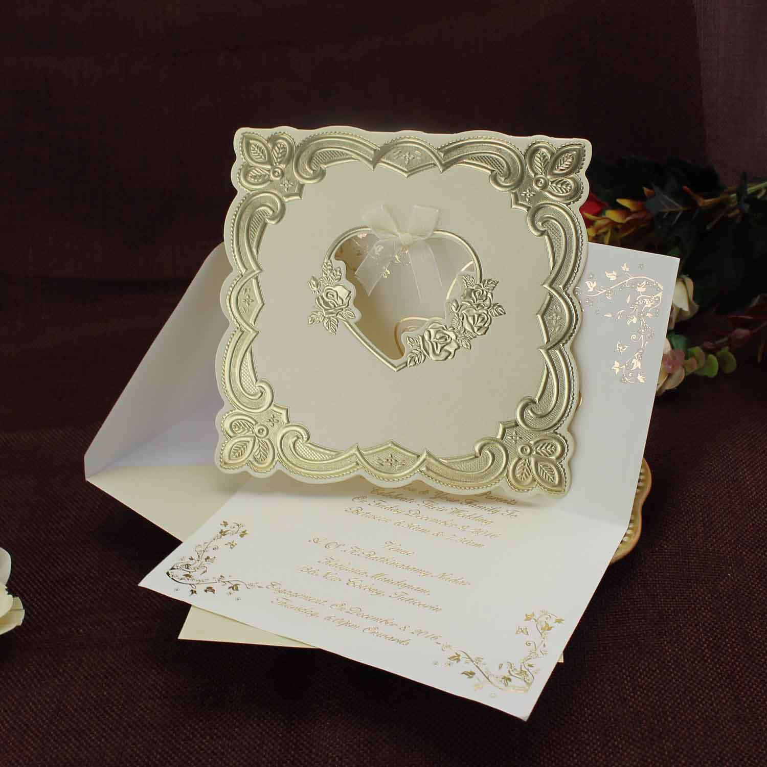 Embossing Invitation Card Cheap Wedding Invitation Foiling Card 